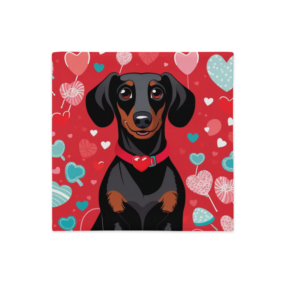PugMug Custom Black Dachshund Premium Pillow Case