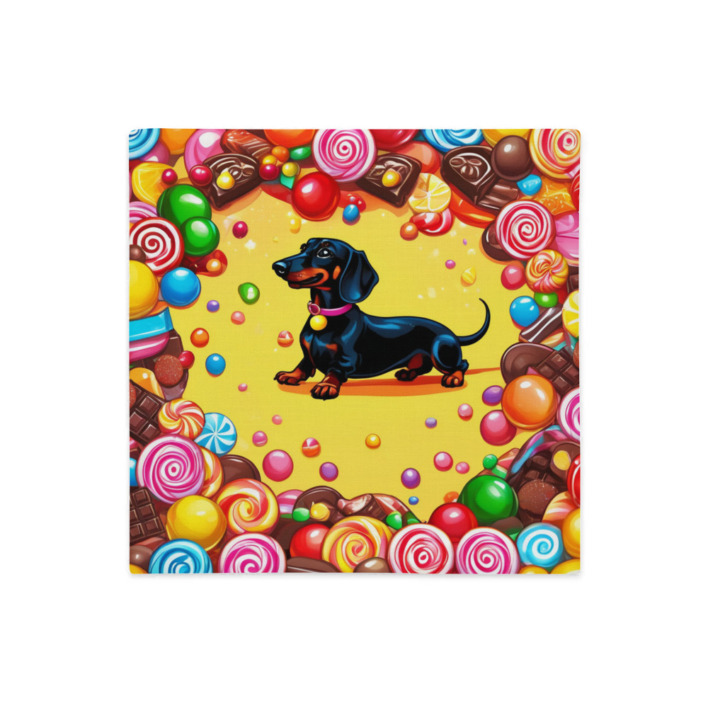 PugMug Custom Black Dachshund Premium Pillow Case