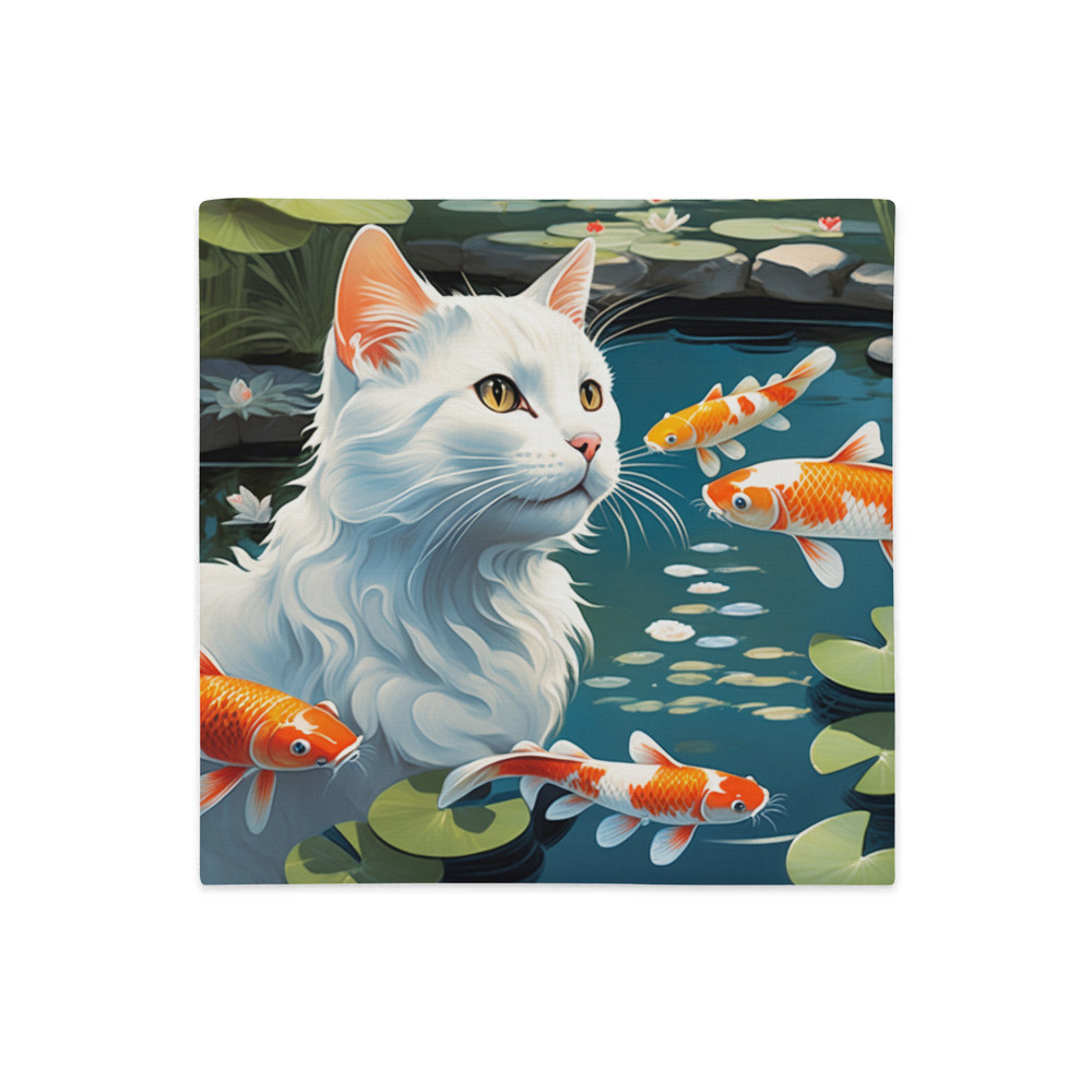 PugMug Custom White Companion Cat Premium Pillow Case