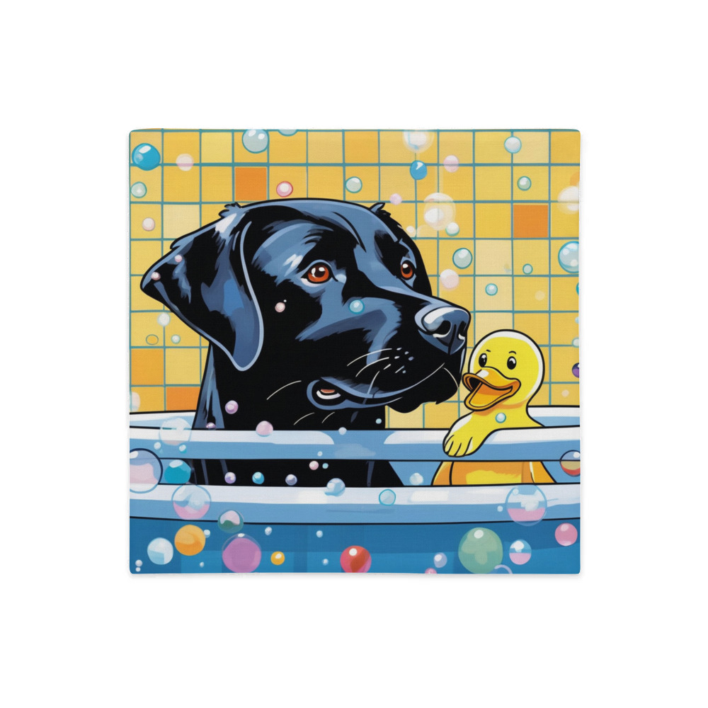 PugMug Custom Black Labrador Retriever Premium Pillow Case