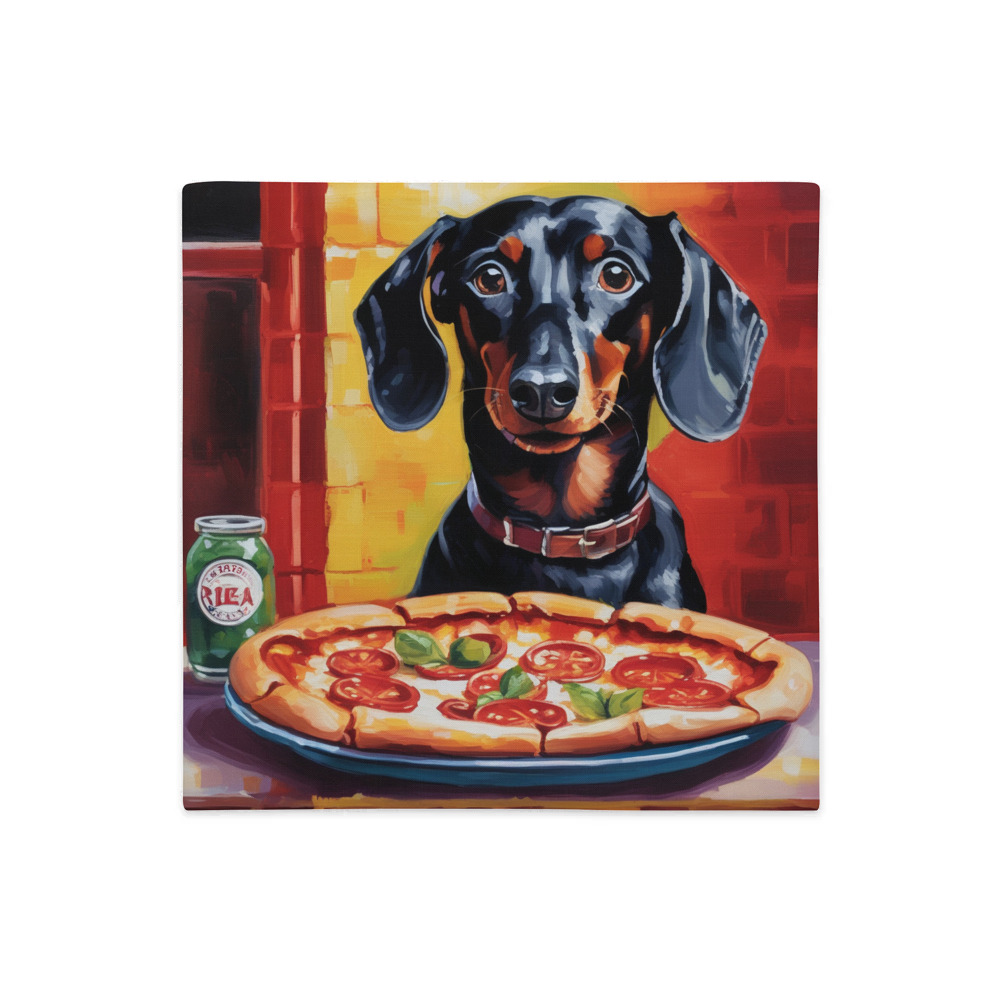 PugMug Custom Black Dachshund Premium Pillow Case