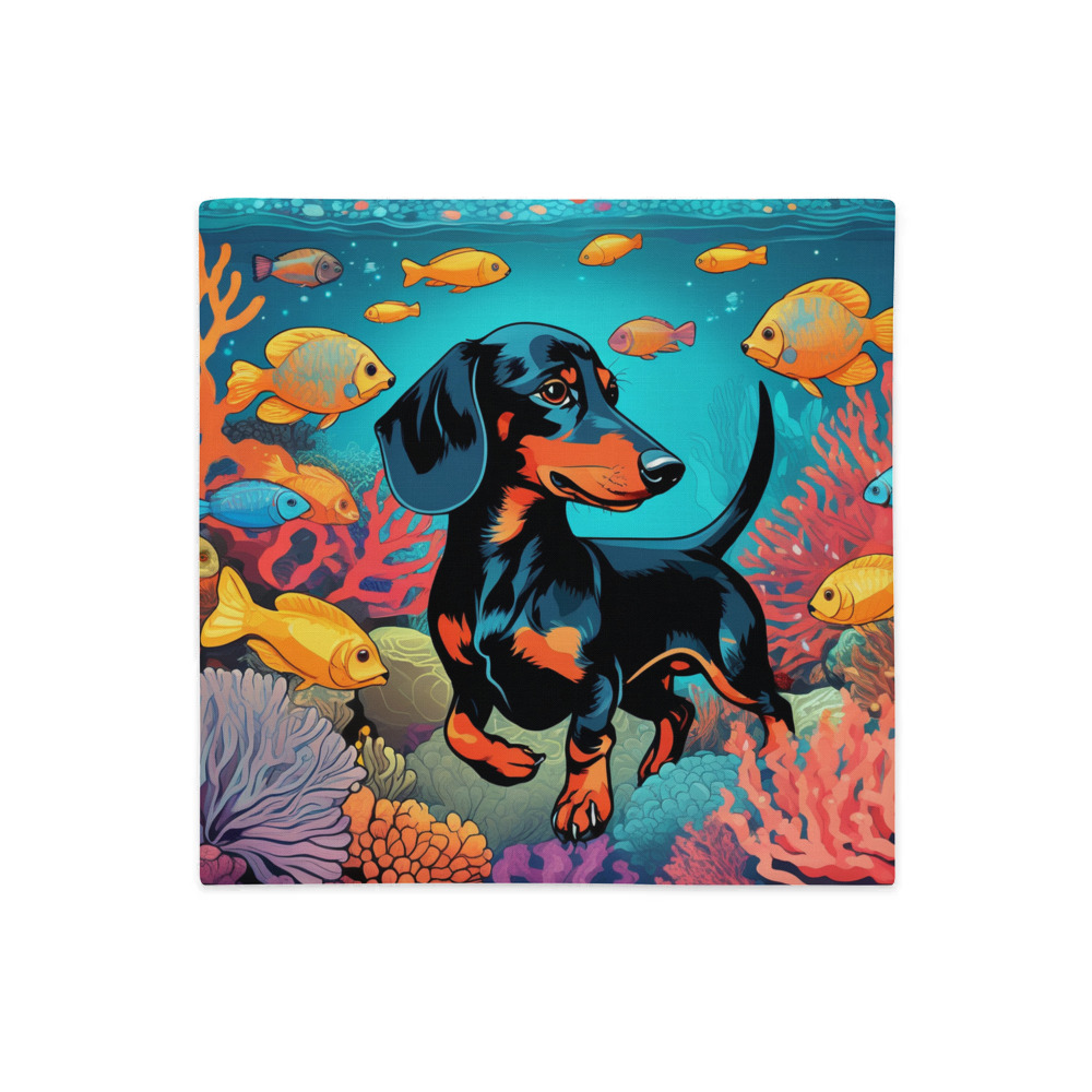 PugMug Custom Black Dachshund Premium Pillow Case