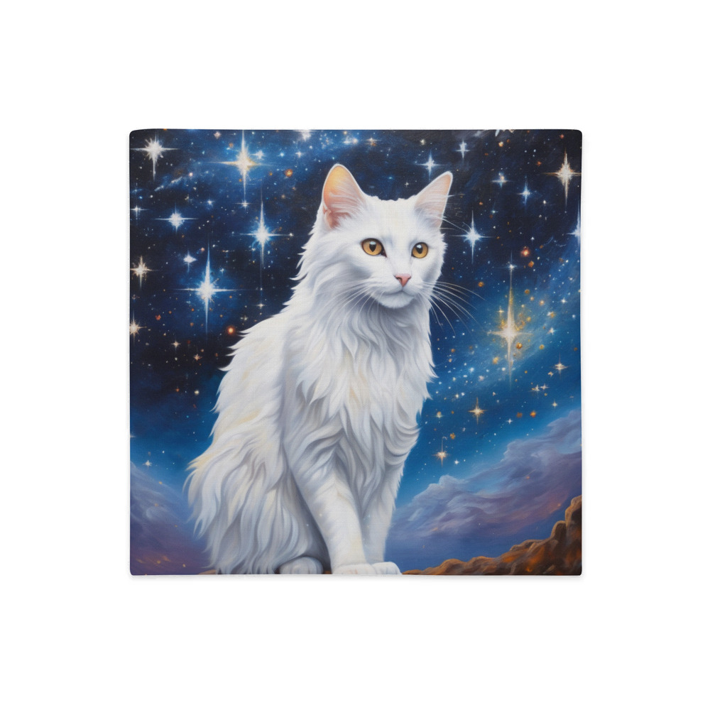 PugMug Custom White Companion Cat Premium Pillow Case