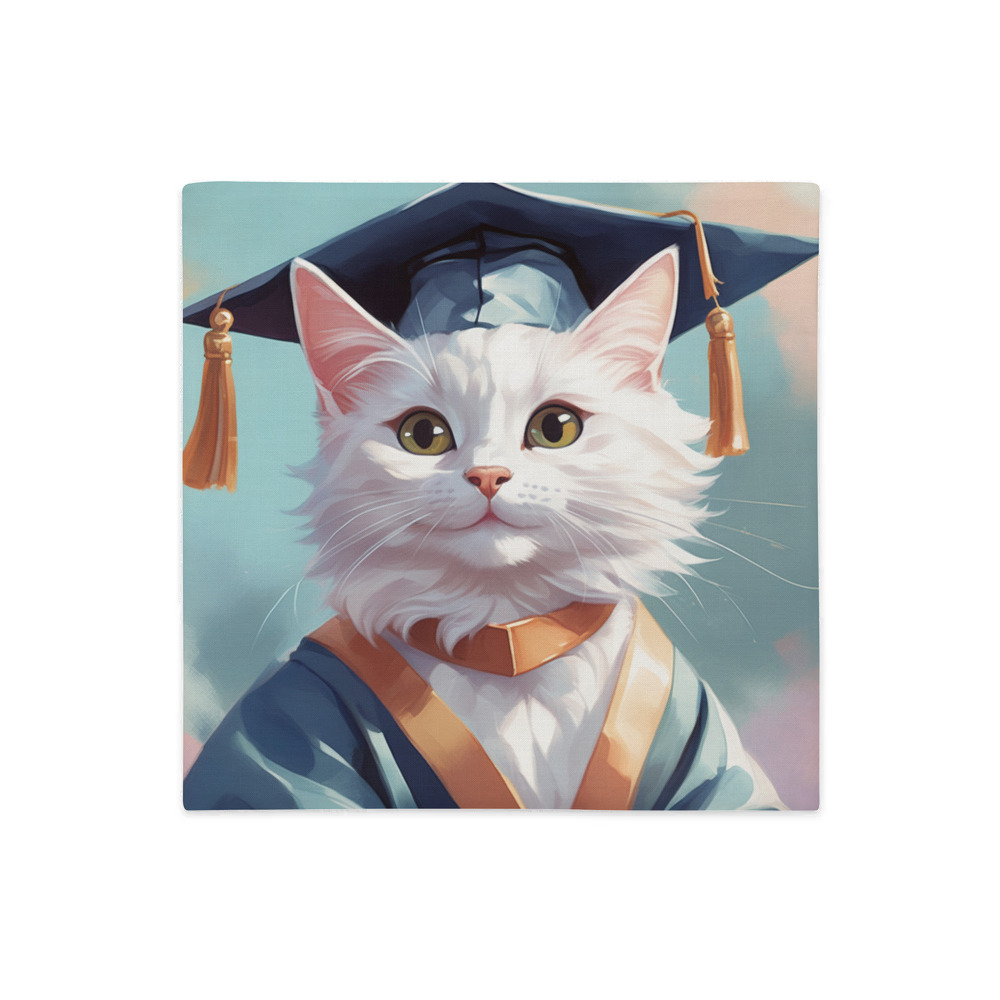 PugMug Custom White Companion Cat Premium Pillow Case