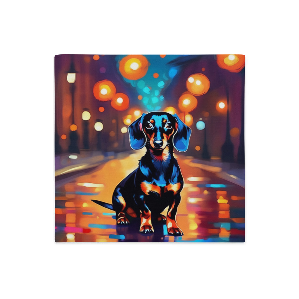 PugMug Custom Black Dachshund Premium Pillow Case