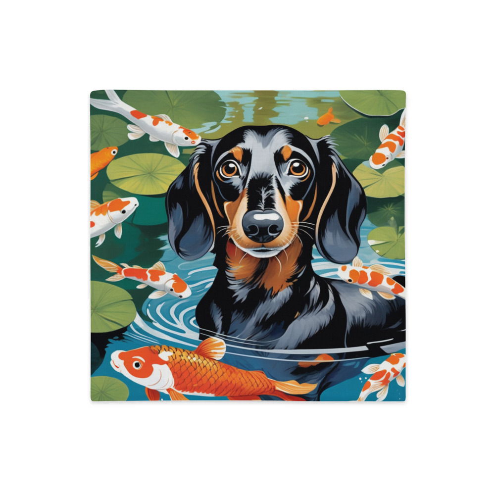 PugMug Custom Black Dachshund Premium Pillow Case
