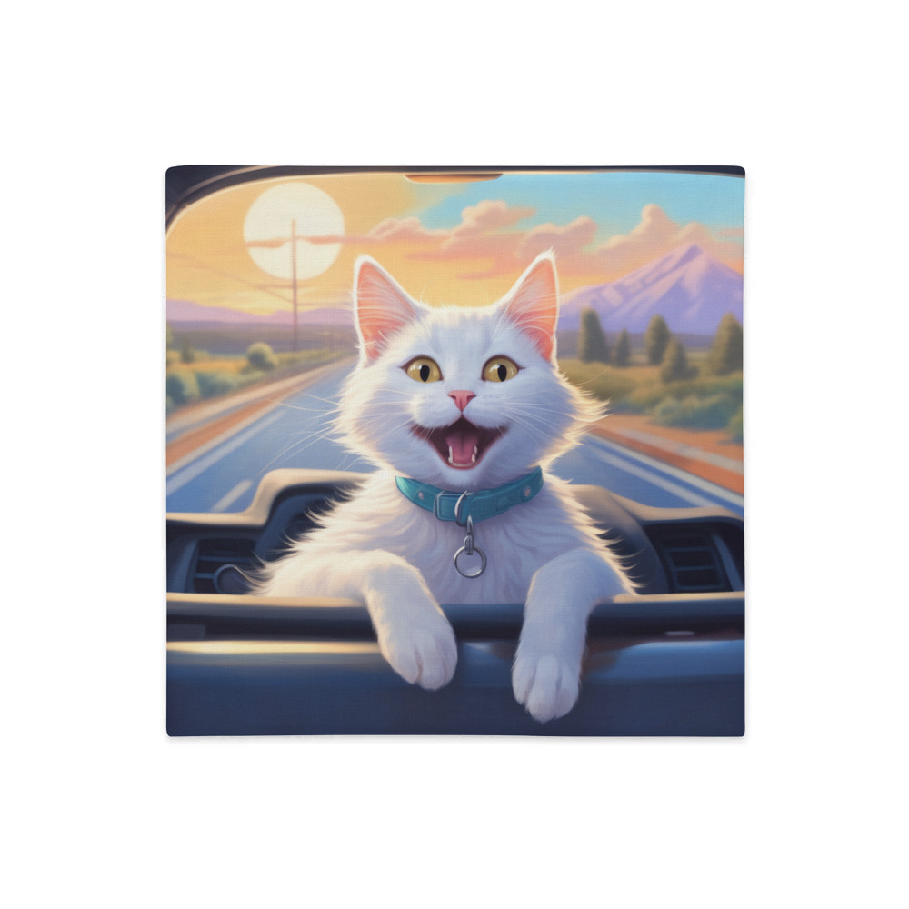 PugMug Custom White Companion Cat Premium Pillow Case