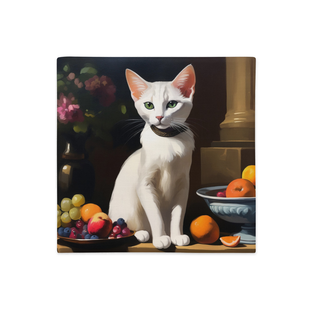 PugMug Custom White Abyssinian Cat Premium Pillow Case