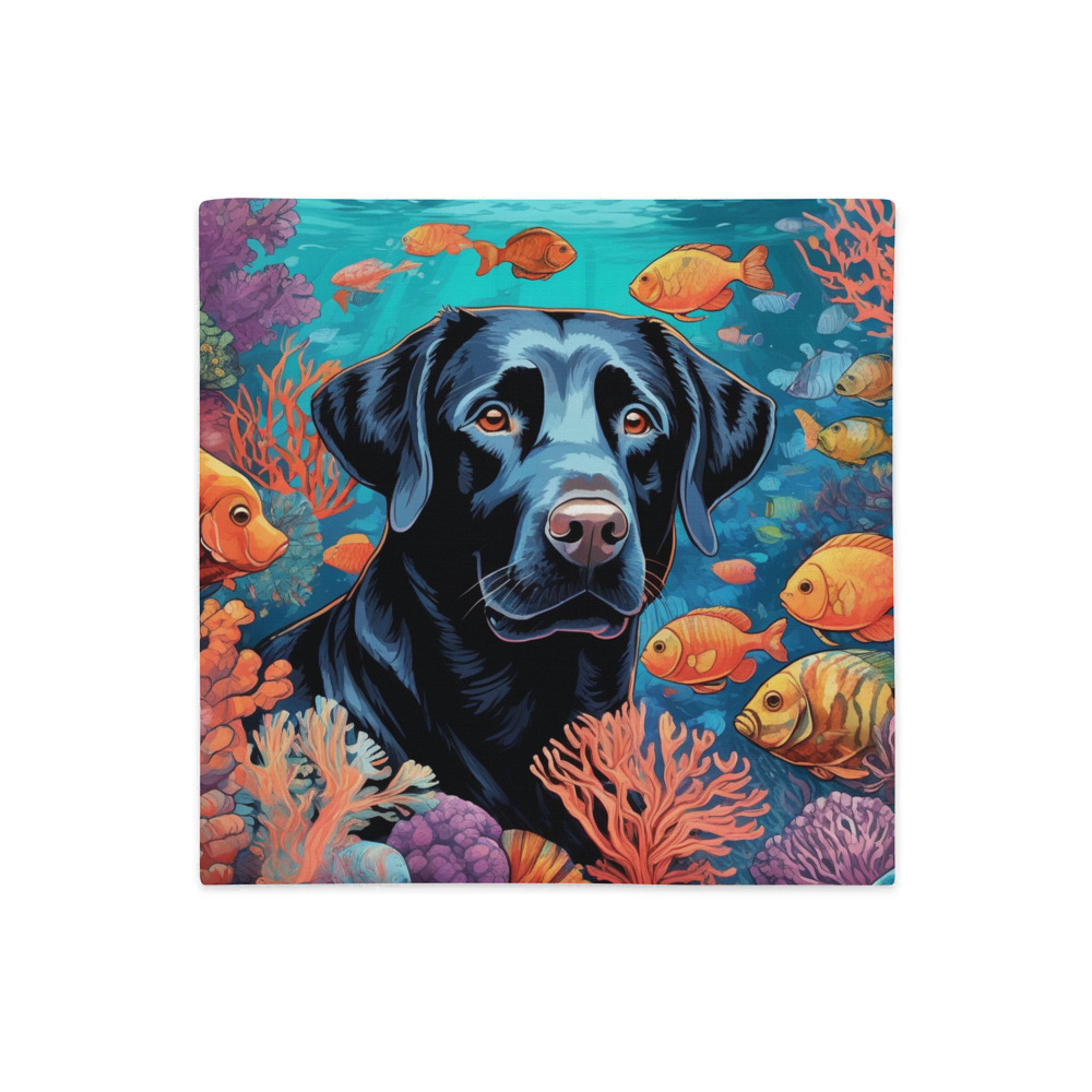 PugMug Custom Black Labrador Retriever Premium Pillow Case