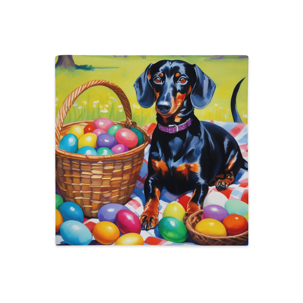 PugMug Custom Black Dachshund Premium Pillow Case