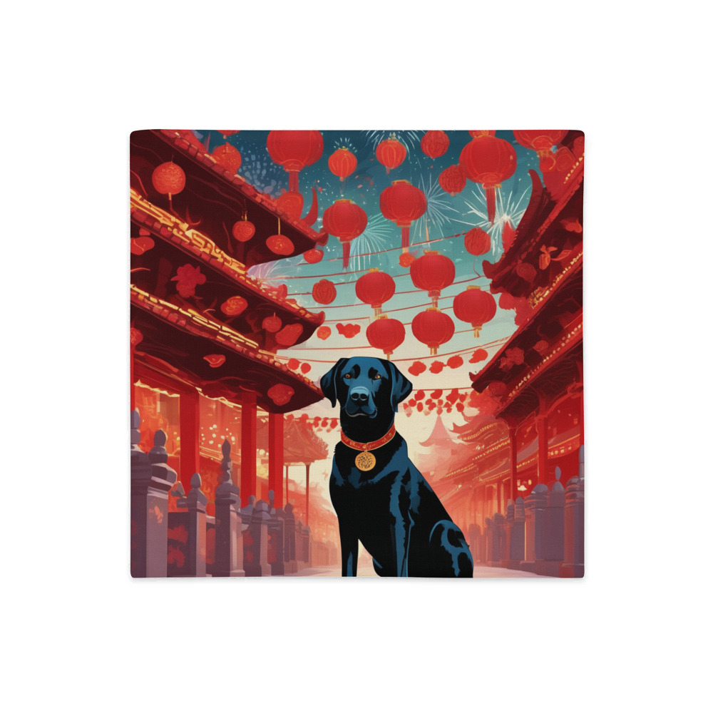 PugMug Custom Black Labrador Retriever Premium Pillow Case