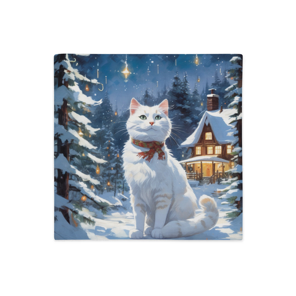 PugMug Custom White Companion Cat Premium Pillow Case