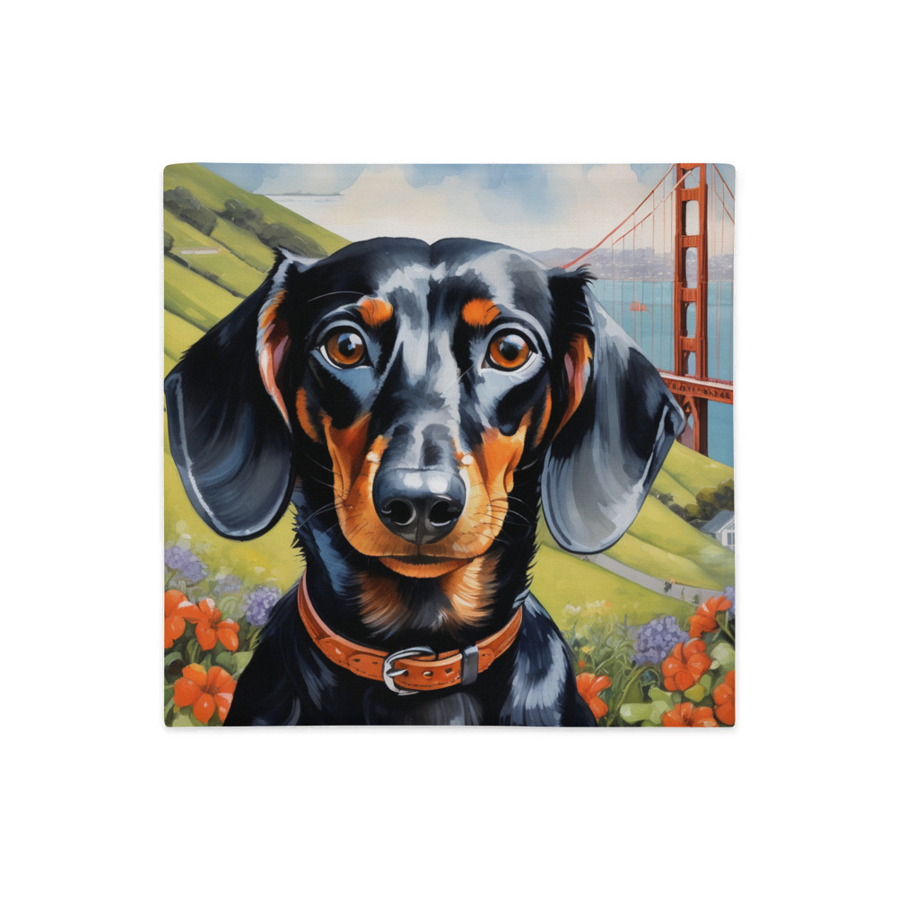 PugMug Custom Black Dachshund Premium Pillow Case