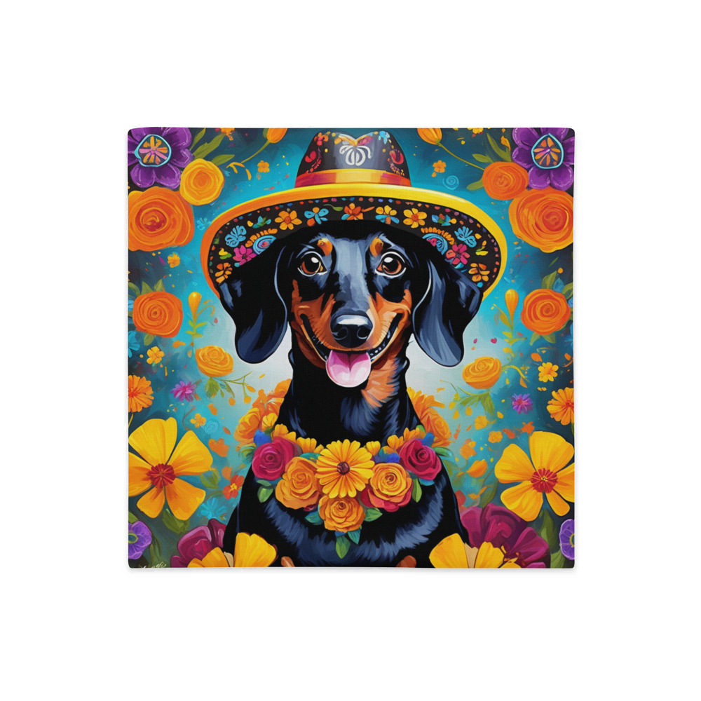 PugMug Custom Black Dachshund Premium Pillow Case