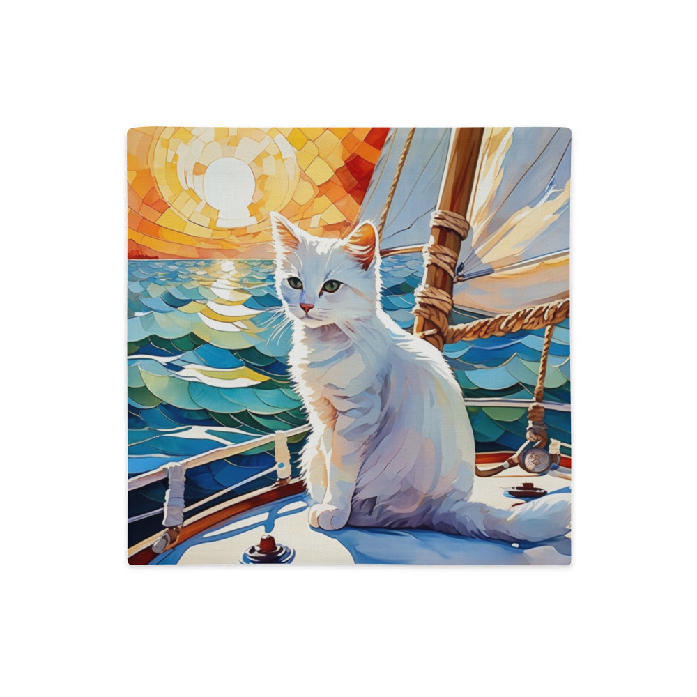 PugMug Custom White Companion Cat Premium Pillow Case