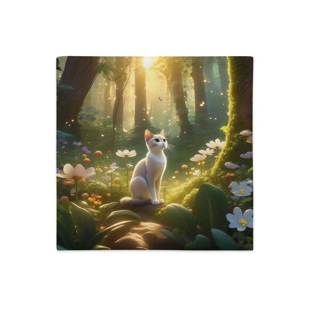 PugMug Custom White Abyssinian Cat Premium Pillow Case