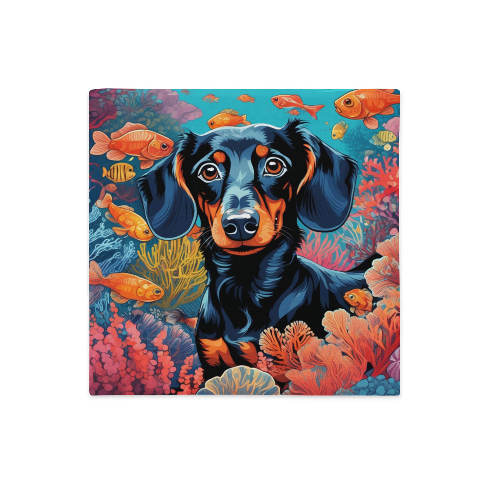 PugMug Custom Black Dachshund Premium Pillow Case