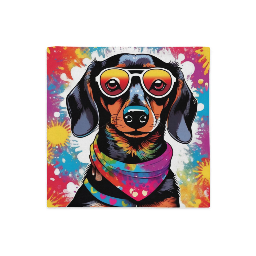 PugMug Custom Black Dachshund Premium Pillow Case