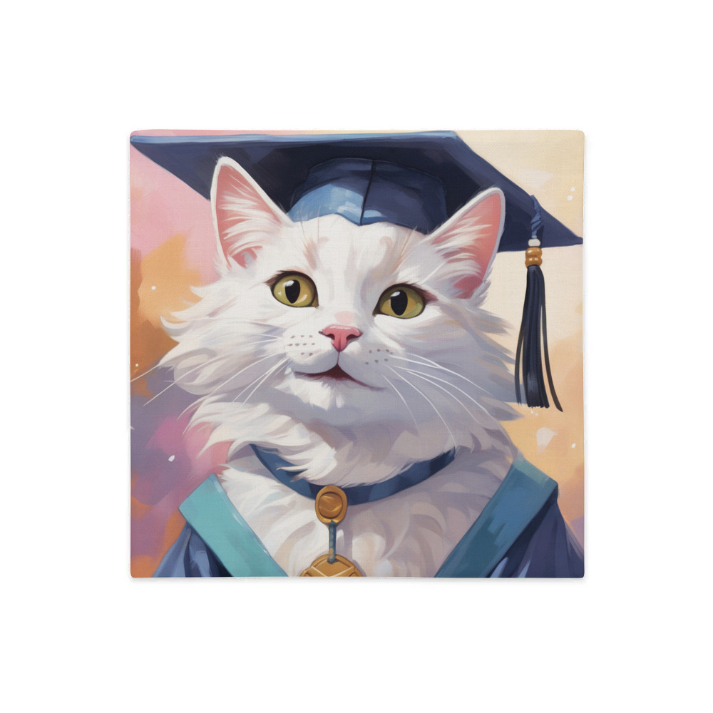 PugMug Custom White Companion Cat Premium Pillow Case