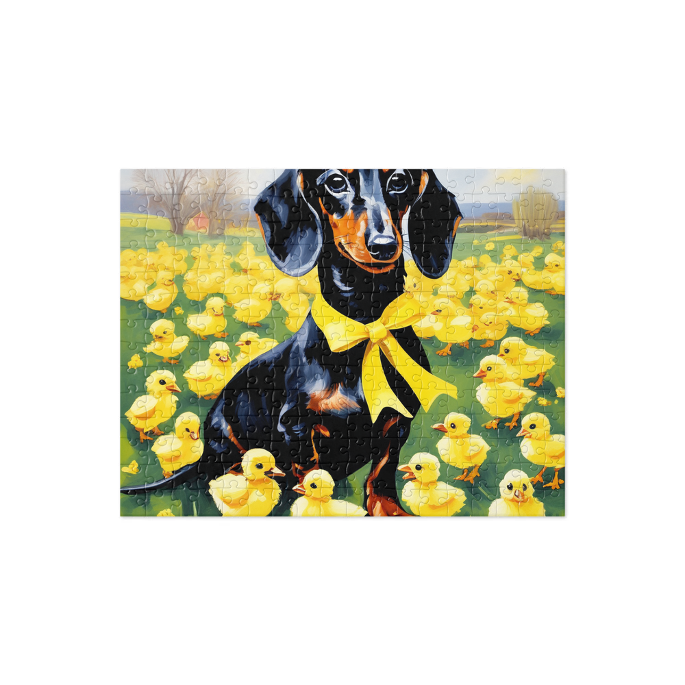 PugMug Custom Black Dachshund Jigsaw Puzzle