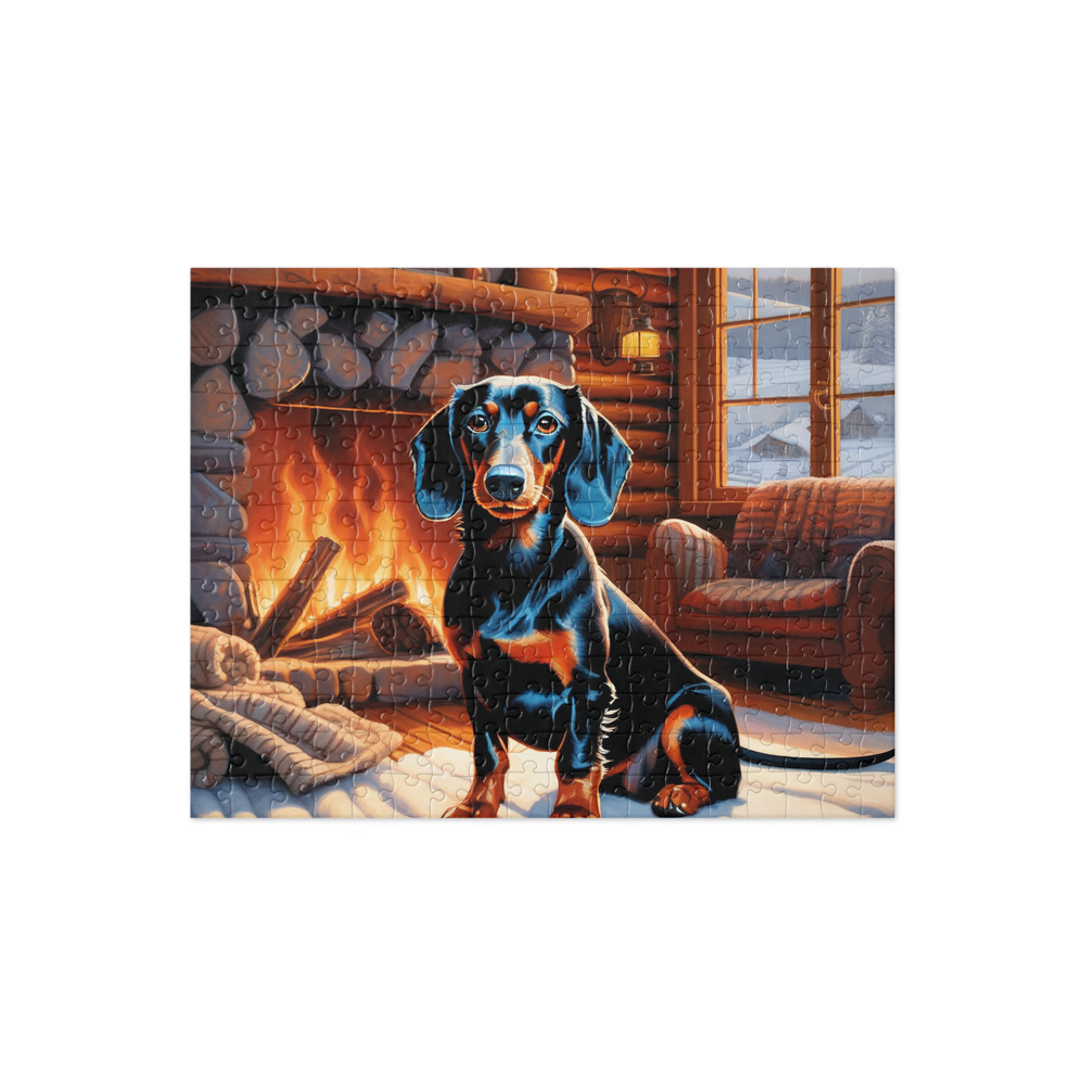 PugMug Custom Black Dachshund Jigsaw Puzzle
