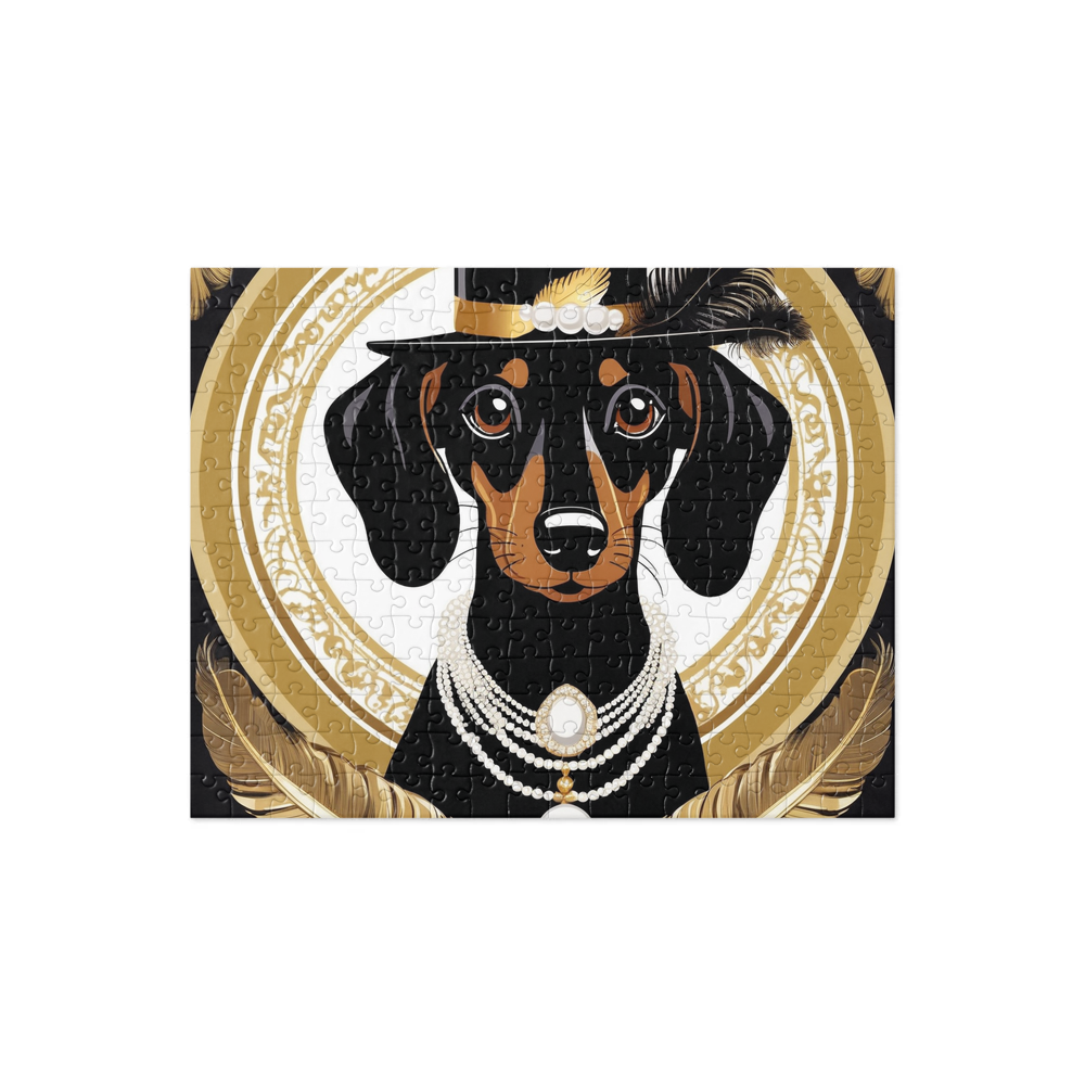 PugMug Custom Black Dachshund Jigsaw Puzzle