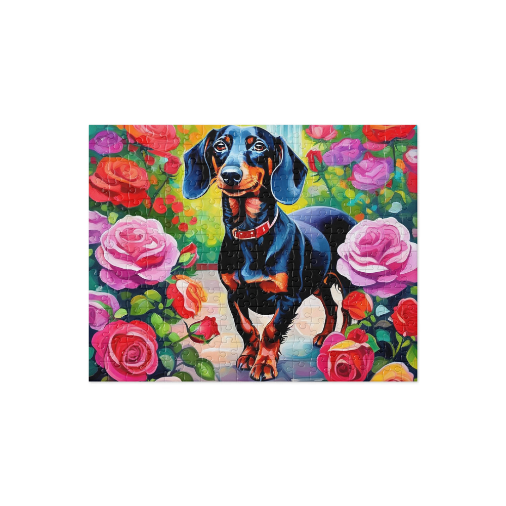 PugMug Custom Black Dachshund Jigsaw Puzzle