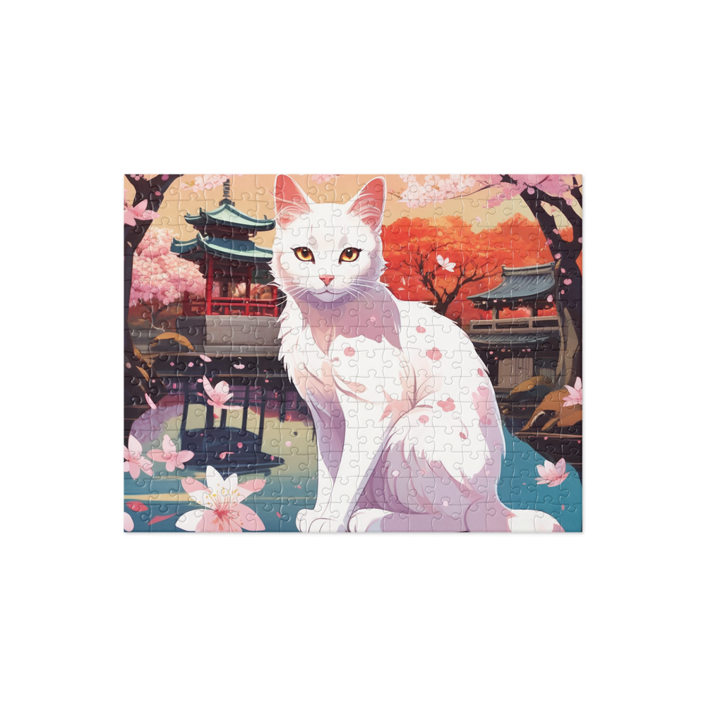 PugMug Custom White Companion Cat Jigsaw Puzzle