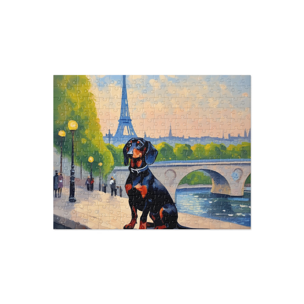 PugMug Custom Black Dachshund Jigsaw Puzzle