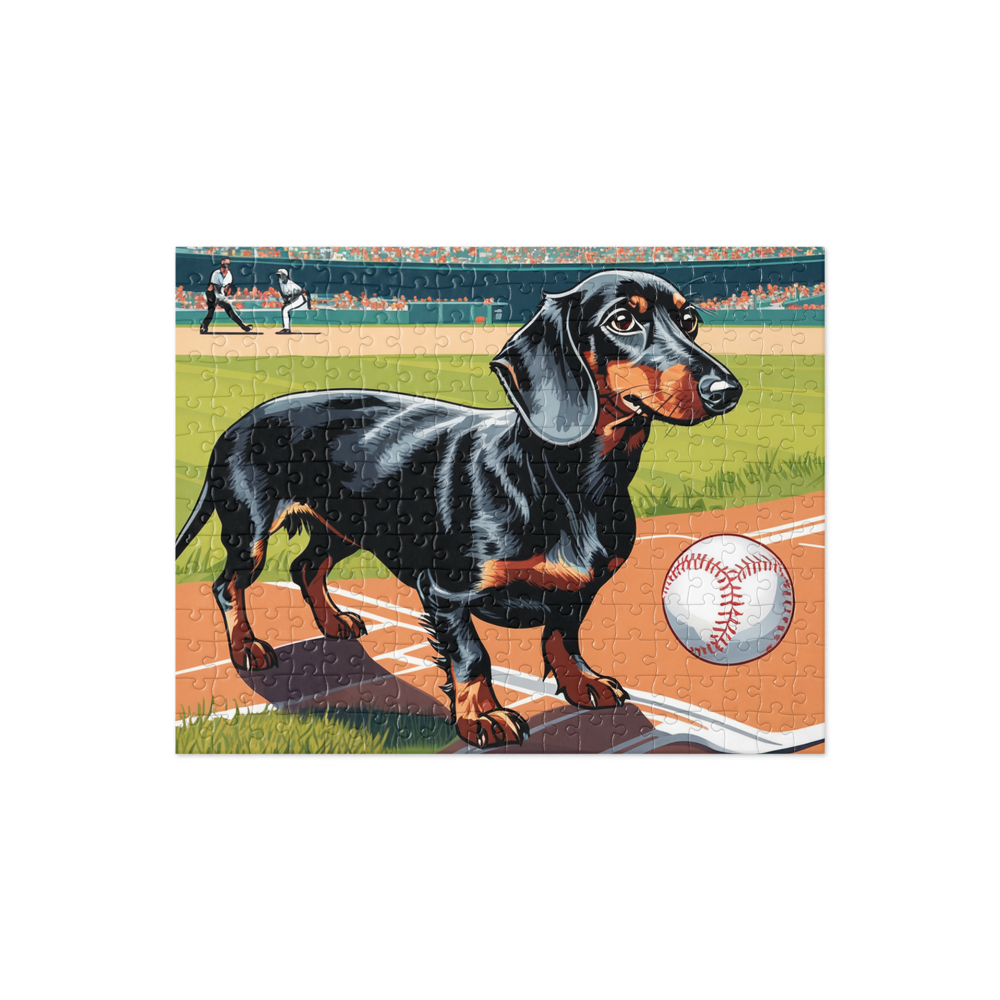 PugMug Custom Black Dachshund Jigsaw Puzzle