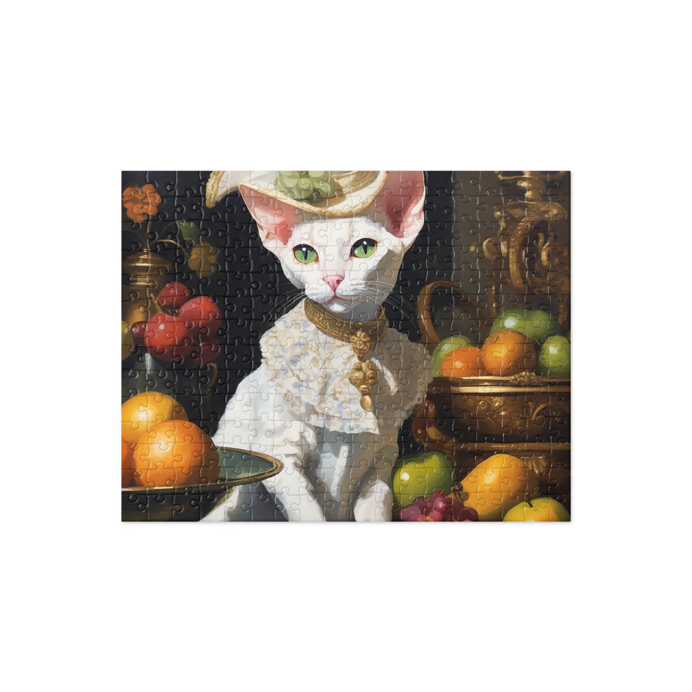 PugMug Custom White Devon Rex Cat Jigsaw Puzzle