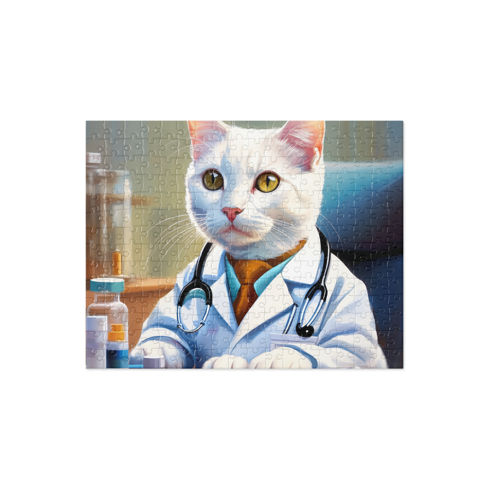 PugMug Custom White Companion Cat Jigsaw Puzzle