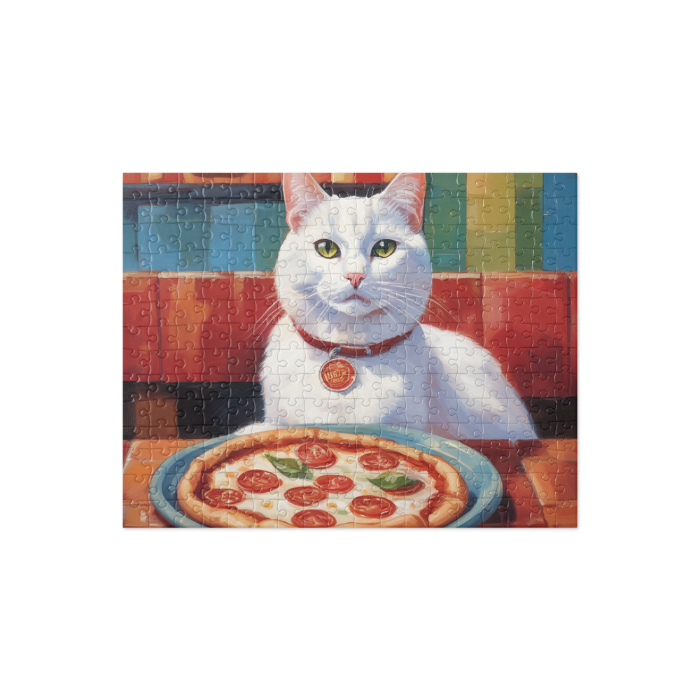 PugMug Custom White Companion Cat Jigsaw Puzzle