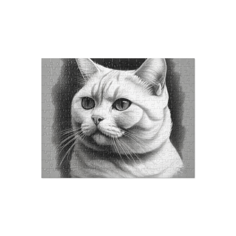 PugMug Custom White British Shorthair Cat Jigsaw Puzzle
