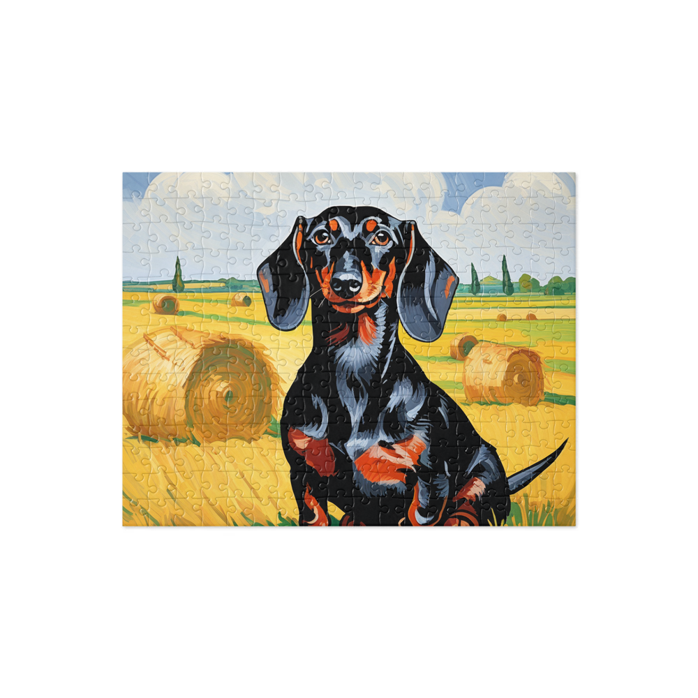 PugMug Custom Black Dachshund Jigsaw Puzzle