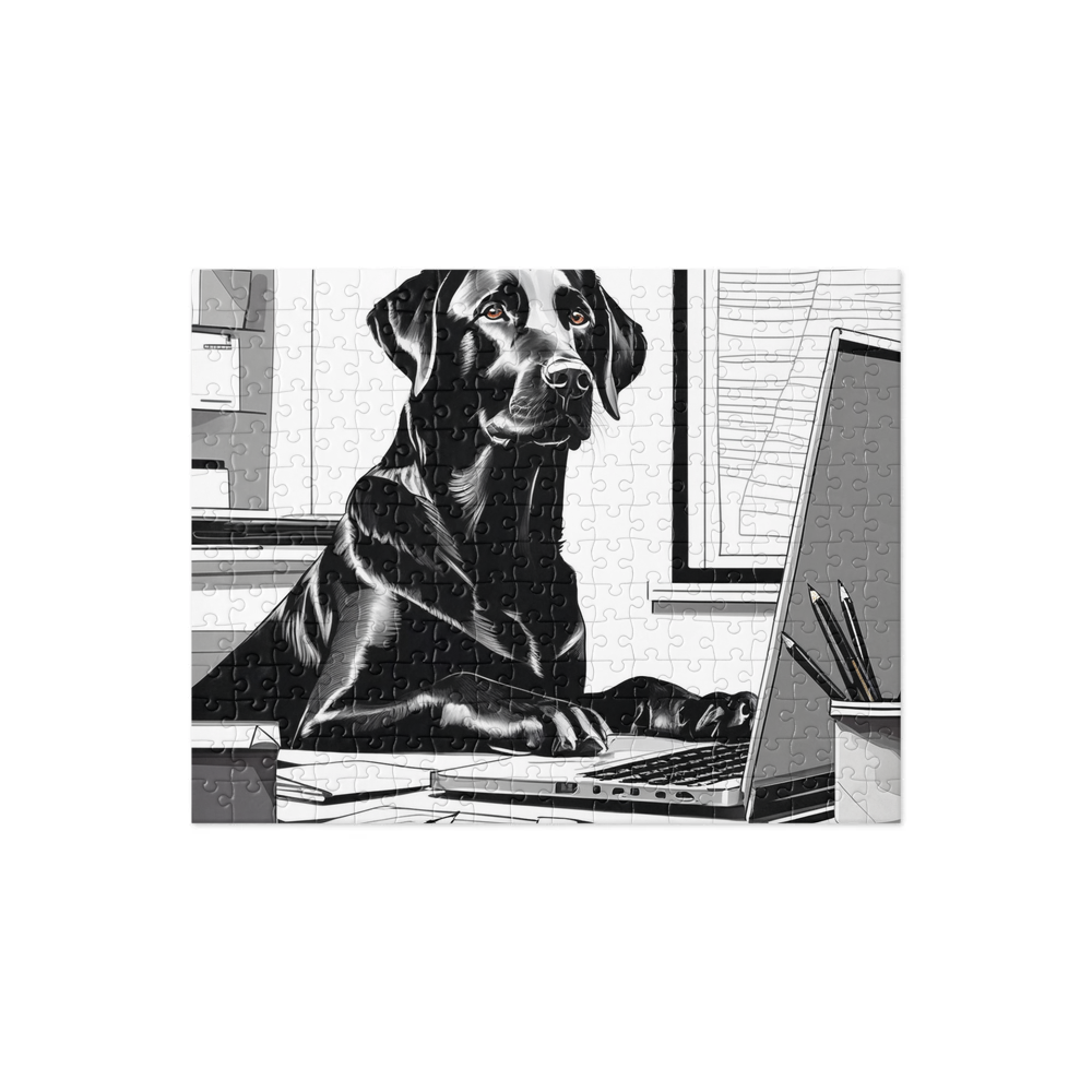 PugMug Custom Black Labrador Retriever Jigsaw Puzzle