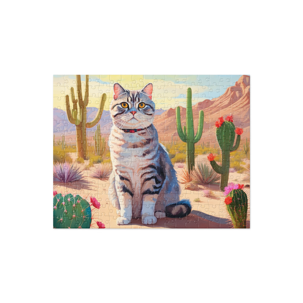PugMug Custom Tabby Scottish Fold Cat Jigsaw Puzzle