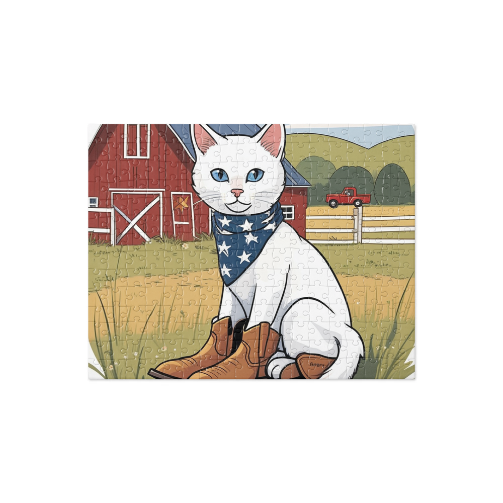 PugMug Custom White Companion Cat Jigsaw Puzzle