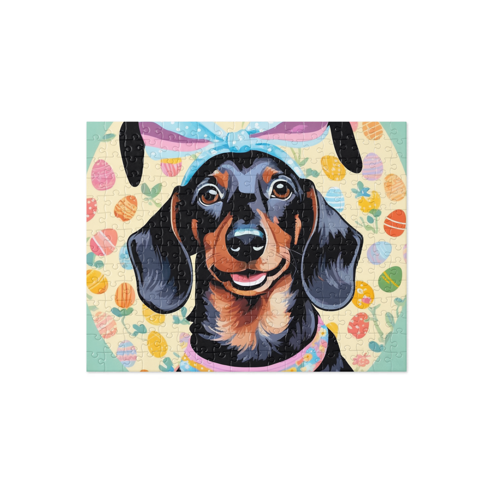 PugMug Custom Black Dachshund Jigsaw Puzzle