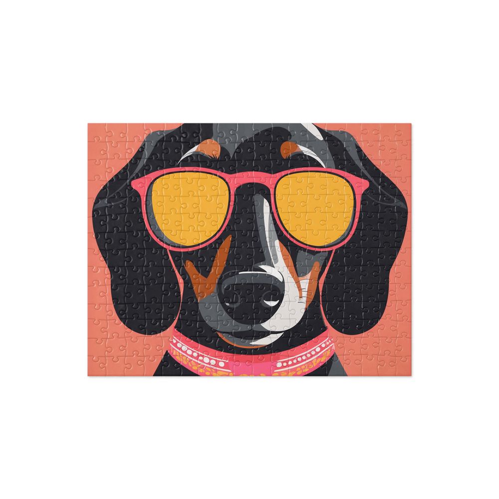 PugMug Custom Black Dachshund Jigsaw Puzzle