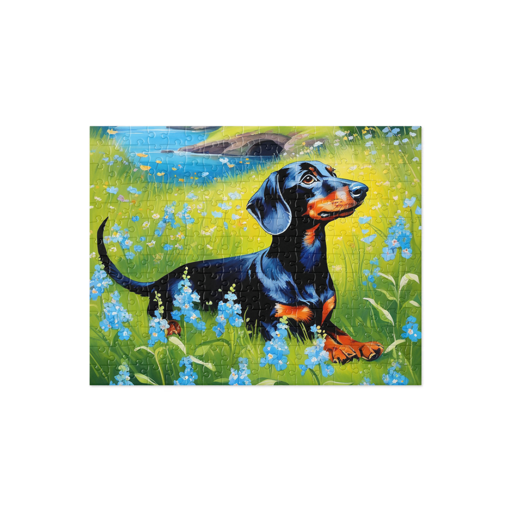 PugMug Custom Black Dachshund Jigsaw Puzzle