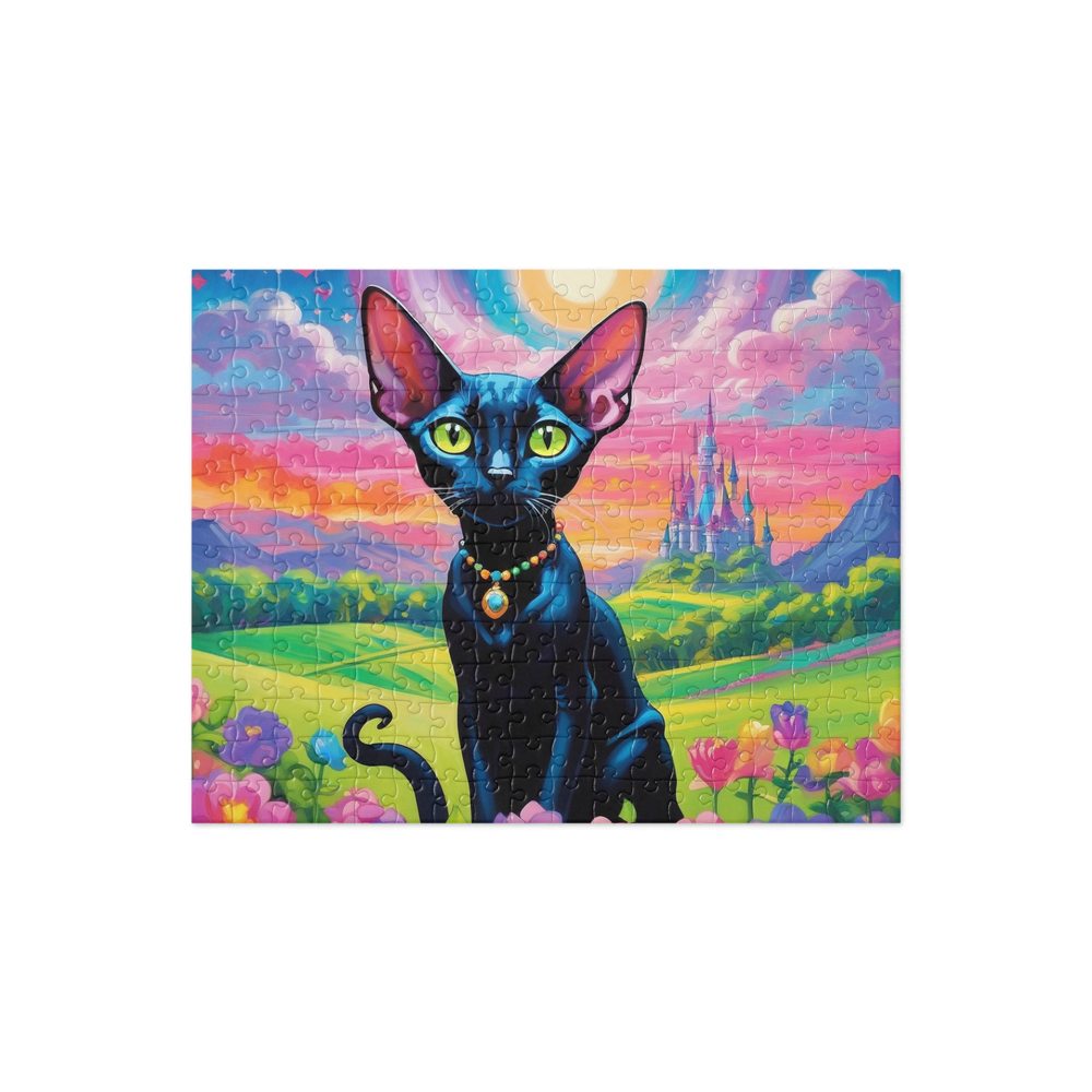 PugMug Custom Black Sphynx Cat Jigsaw Puzzle