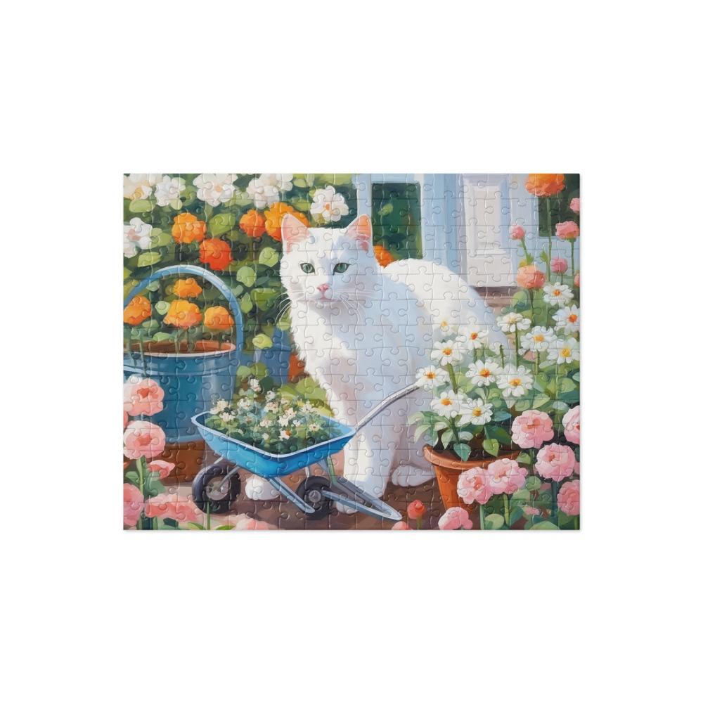 PugMug Custom White Companion Cat Jigsaw Puzzle