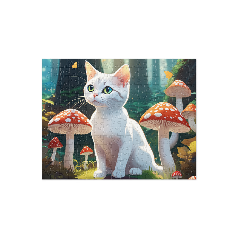 PugMug Custom White American Shorthair Cat Jigsaw Puzzle