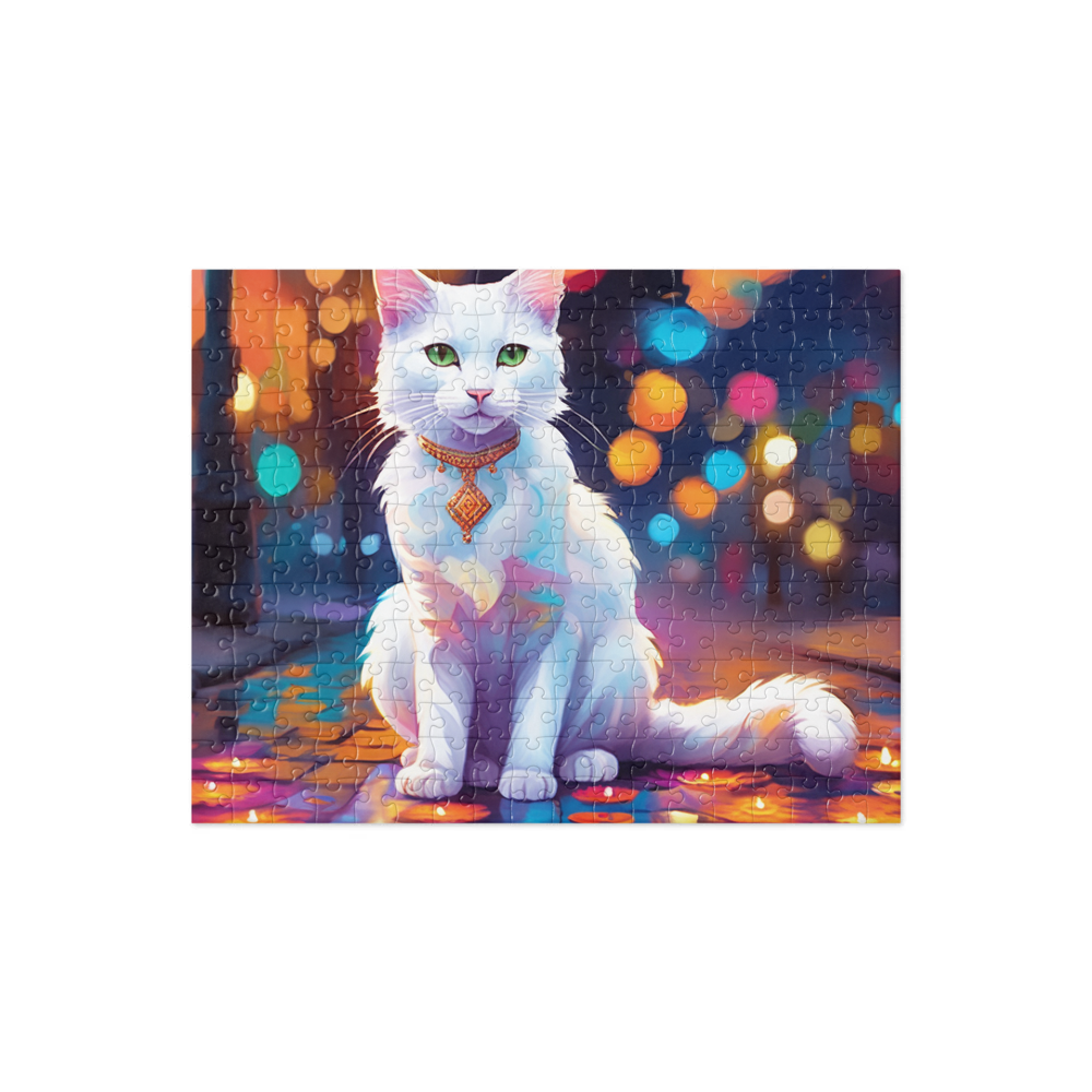 PugMug Custom White Companion Cat Jigsaw Puzzle