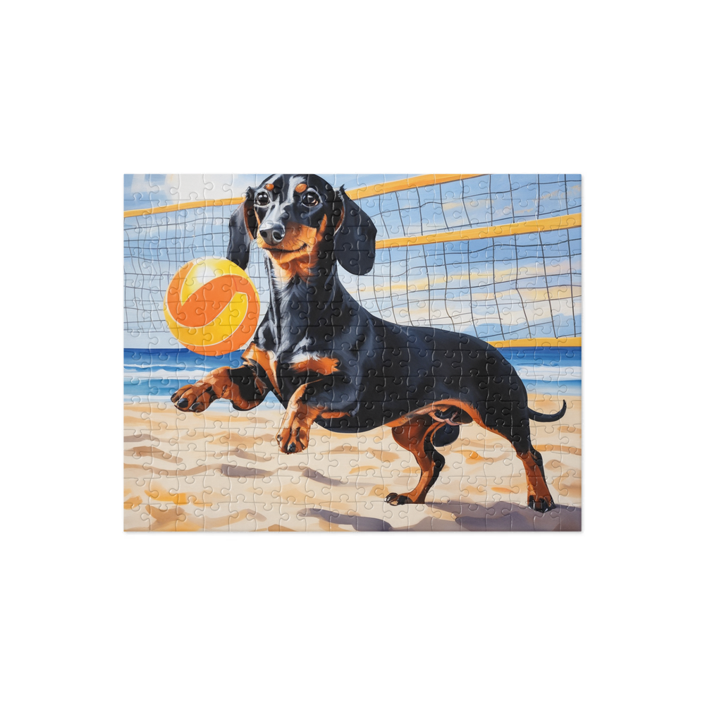 PugMug Custom Black Dachshund Jigsaw Puzzle