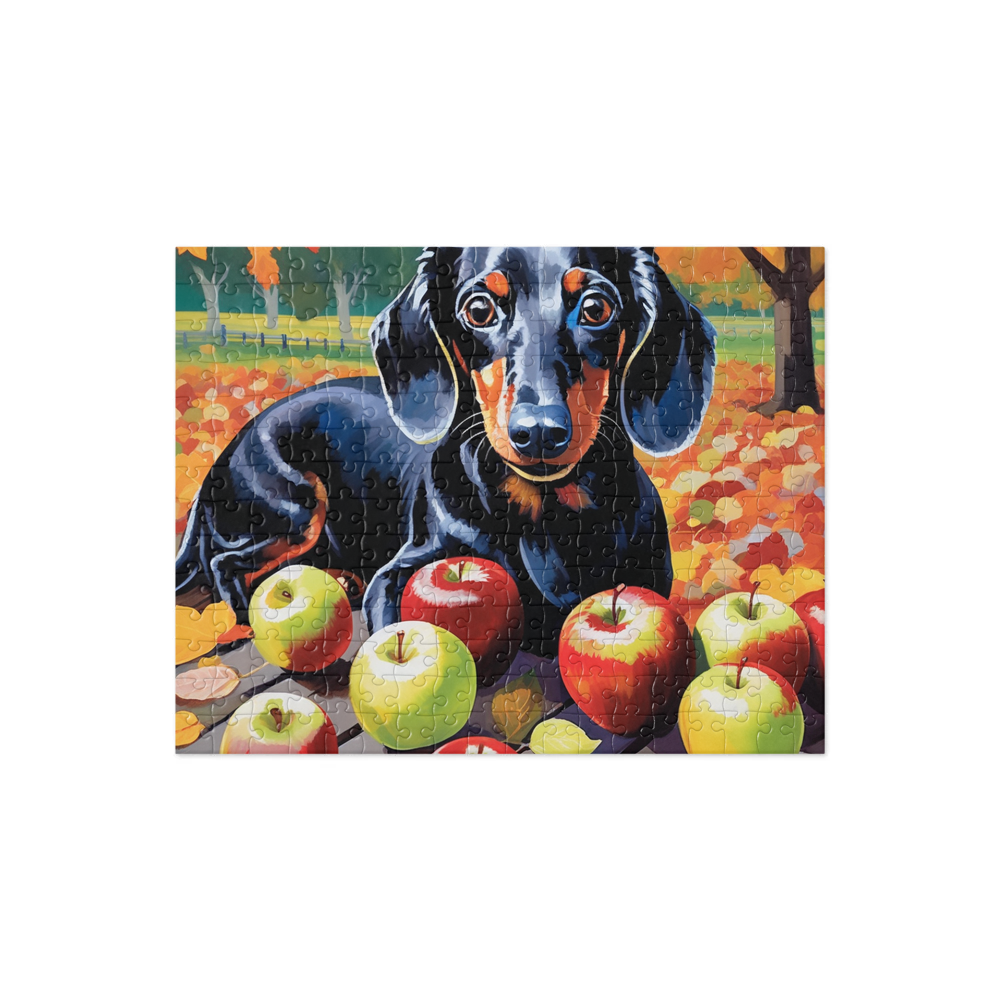 PugMug Custom Black Dachshund Jigsaw Puzzle