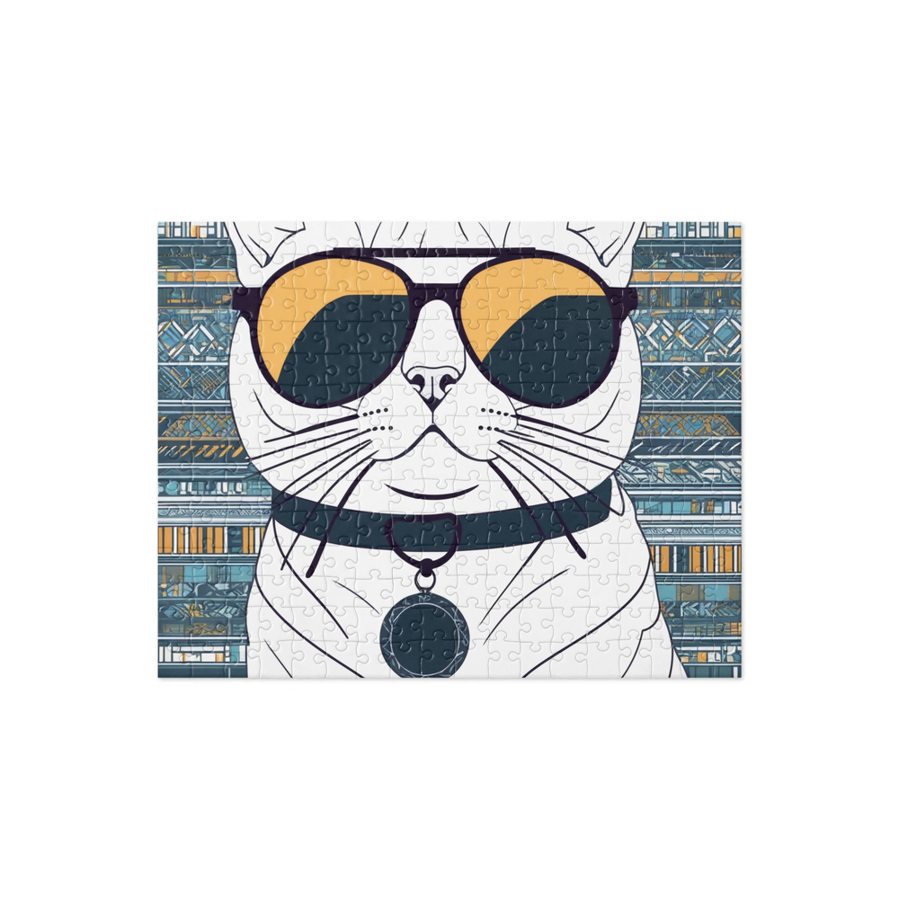 PugMug Custom White Scottish Fold Cat Jigsaw Puzzle