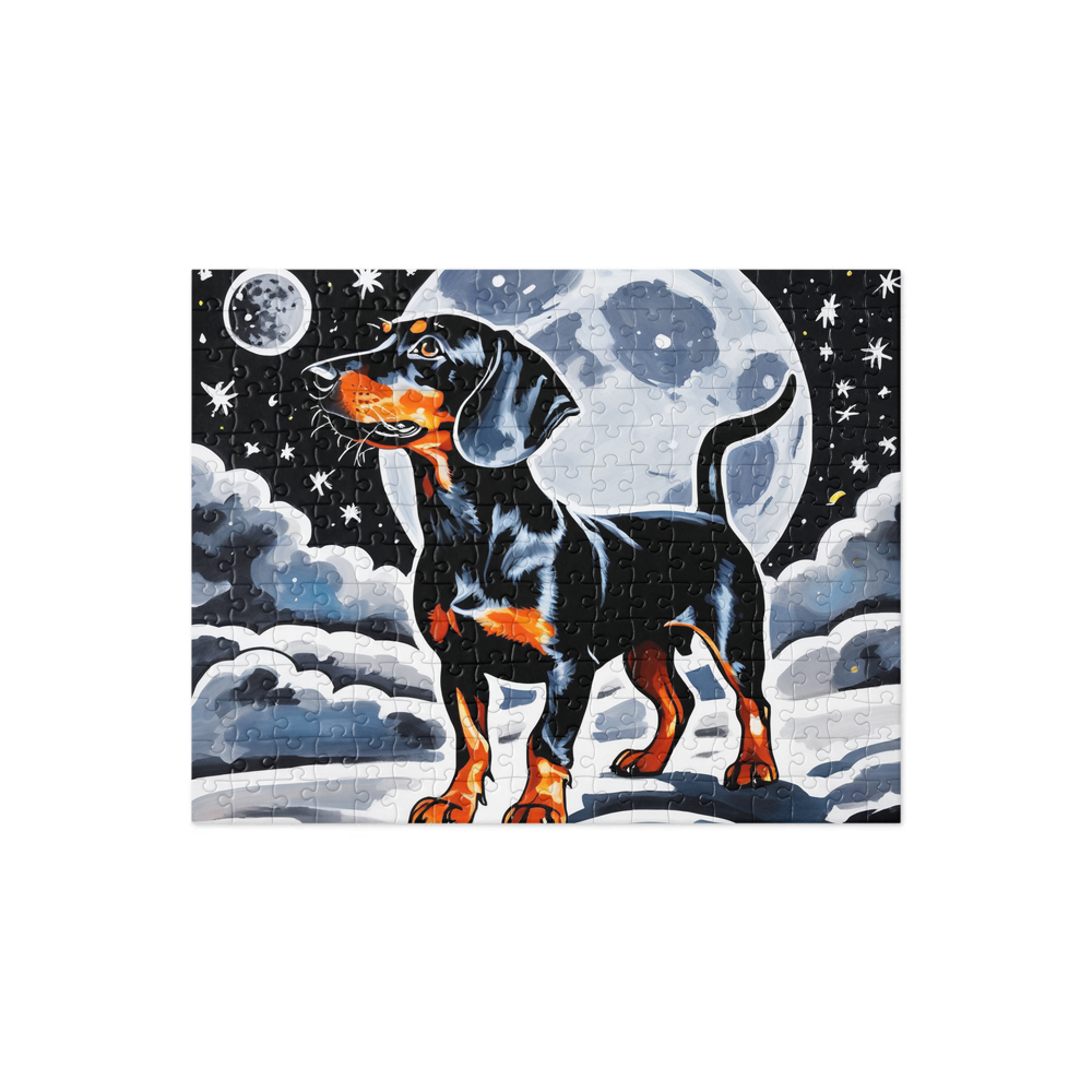 PugMug Custom Black Dachshund Jigsaw Puzzle