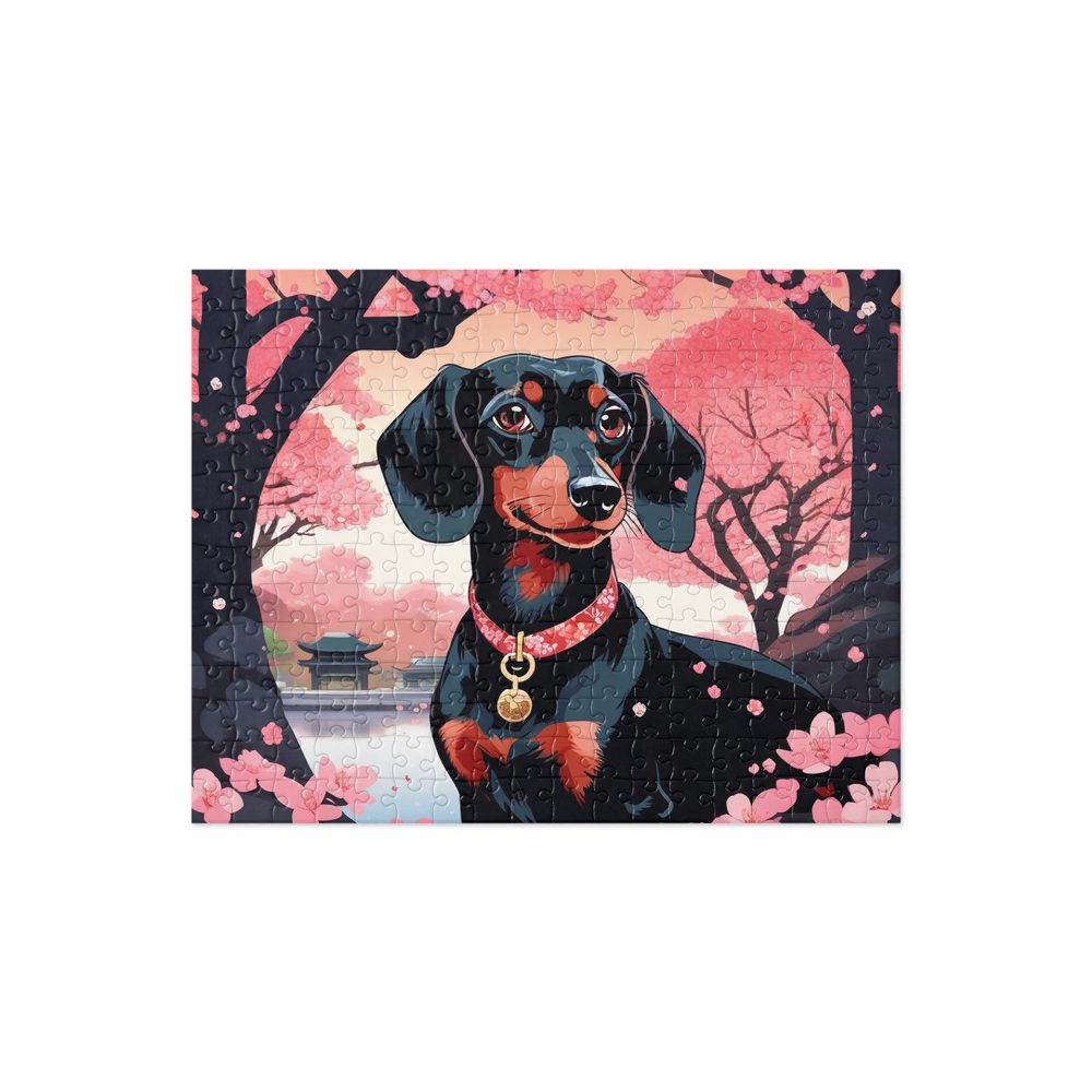 PugMug Custom Black Dachshund Jigsaw Puzzle